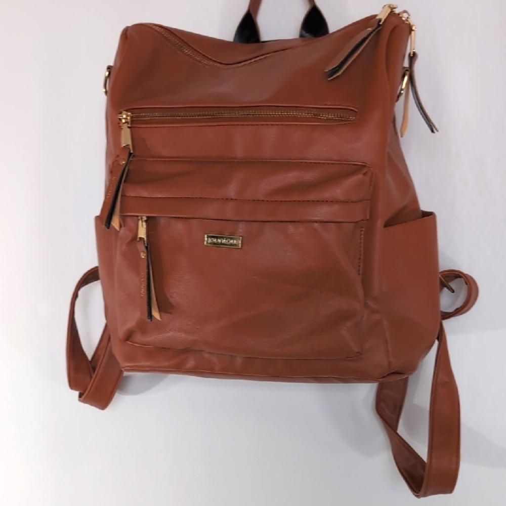 Younique Large Gold Faux Leather Back Pack